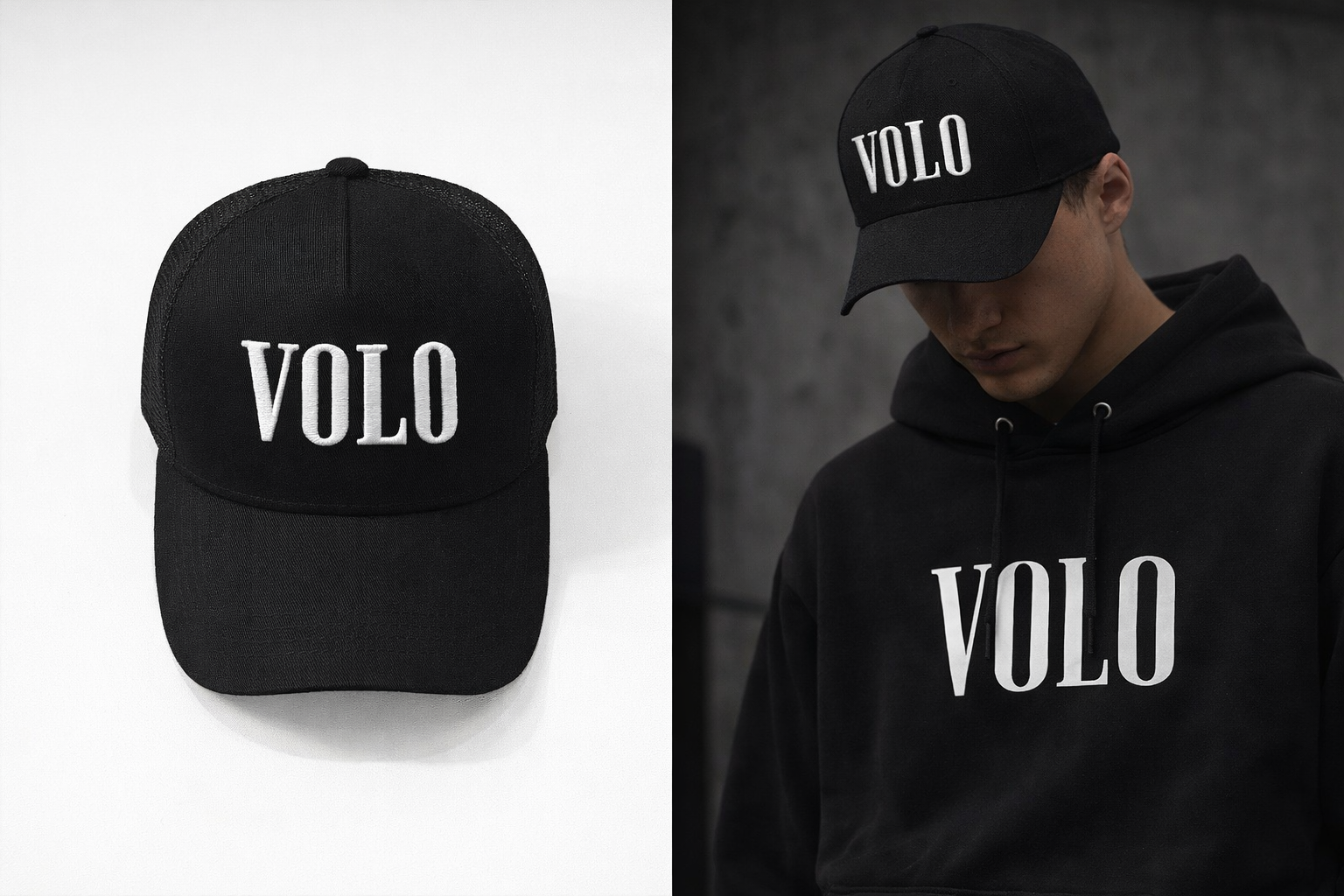 Cap and hoodie model